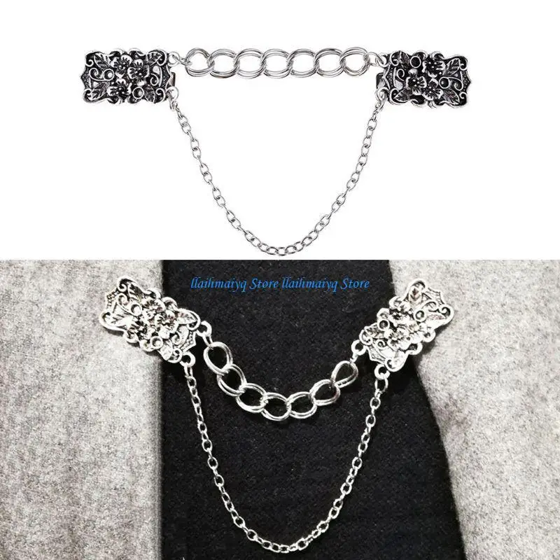 

573B 3pcs Cardigan Brooches Sweater Shawl Clips Multi Type Charm Brooch Pins Clip Collar Duck-mouth Jewelry Brooches DIY