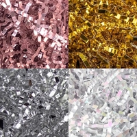 Glitter Metal Foil Bright Laser Rose Pink Gold Decor Confetti Shredded Crinkle Folds Craft Raffia Paper Gift Box Filler Material
