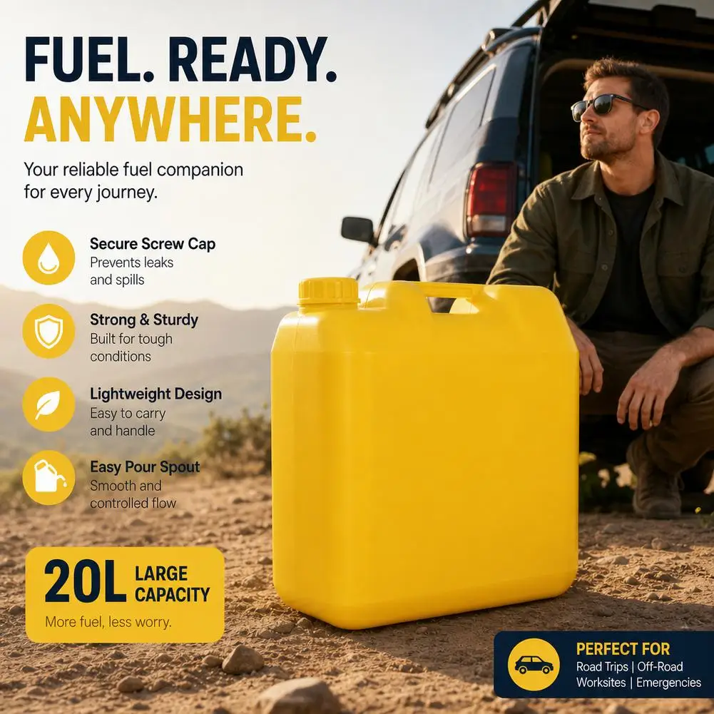 20L/2.5L/6L Detergent Bottle Flat Pot Chemical Plastic Bucket Gasoline Fuel Tank Container Gasoline Tank