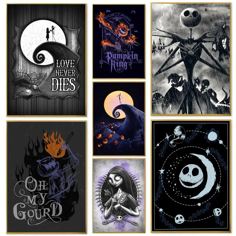 MINISO Nightmare Before Christmas Poster Removable Wall Sticker Self Adhesive Mural Home Office Living Dining Room Wall Decor view 3