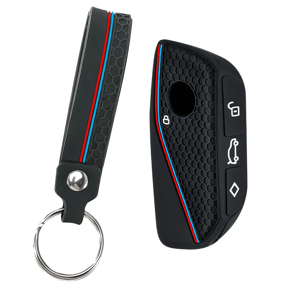 silicone holder key cover Accsesories car key case keychain for BMW Series 7 735i 740Li X7 X1 U11 2023 I7 G07 LCI XM
