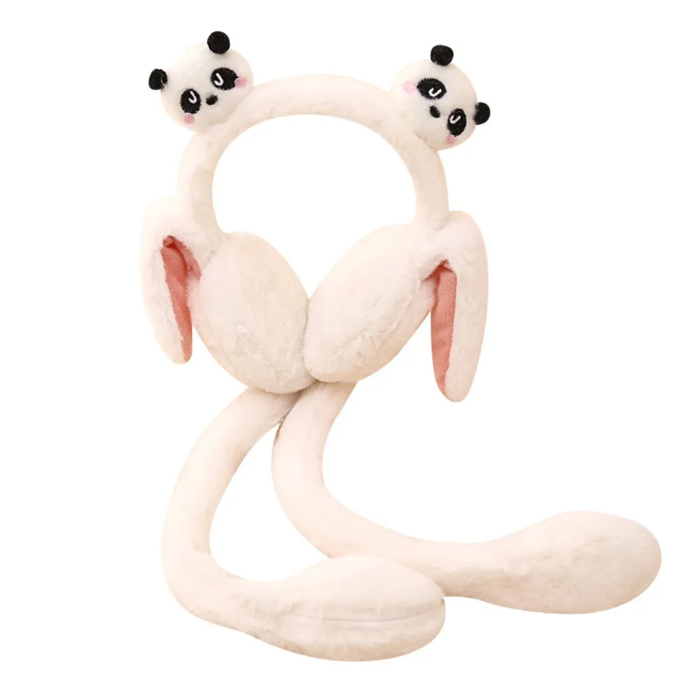 Plush Panda Ear Muffs para Crianças, Ear Moving Earmuffs, Soft, Proteção Fria, Capa de ouvido, Ferramenta Quente, Bonito, Natal, Mantenha Quente