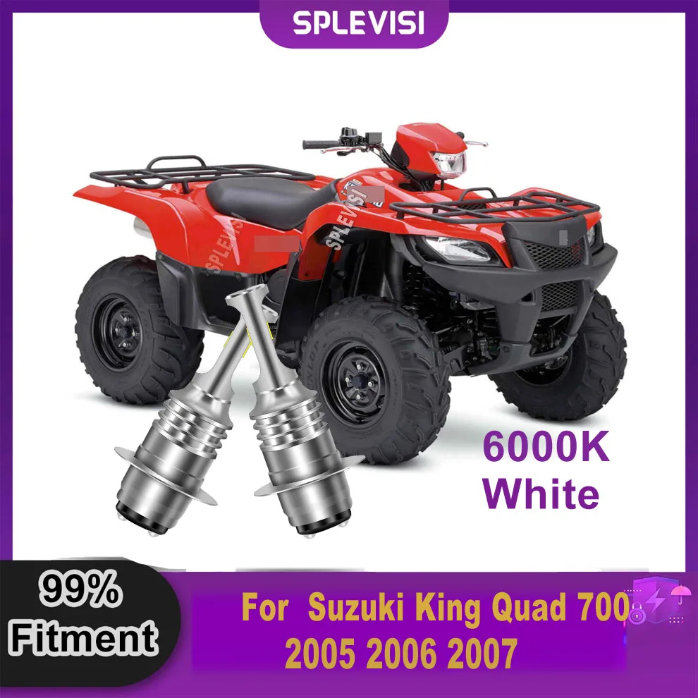 

12V 35W H6 Moto LED Headlight Bulb 6000K White - 1:1 Size Quality Replacement Bulb For Suzuki King Quad 700 2005 2006 2007