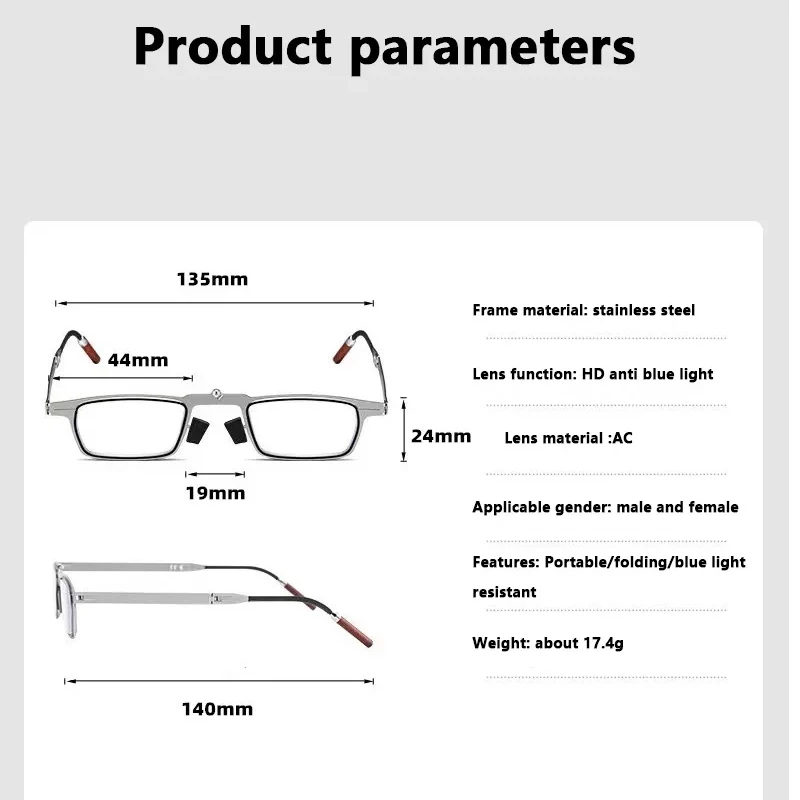 Neue Telefon Halter Rot Holz Anti Blau Licht Klapp Lesebrille Männer Frauen 1,0 bis 4,0 Tragbare Presbyopie Brillen mit Fall 1,5 – Detail 3