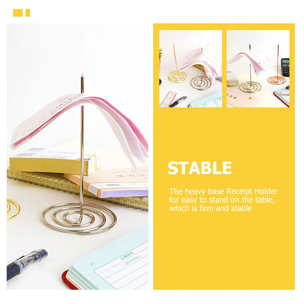 

5 Pcs Bill Insert Holders Restaurant Check Spindle Receipts Desk Spike Memo Ticket Taker Clip Small