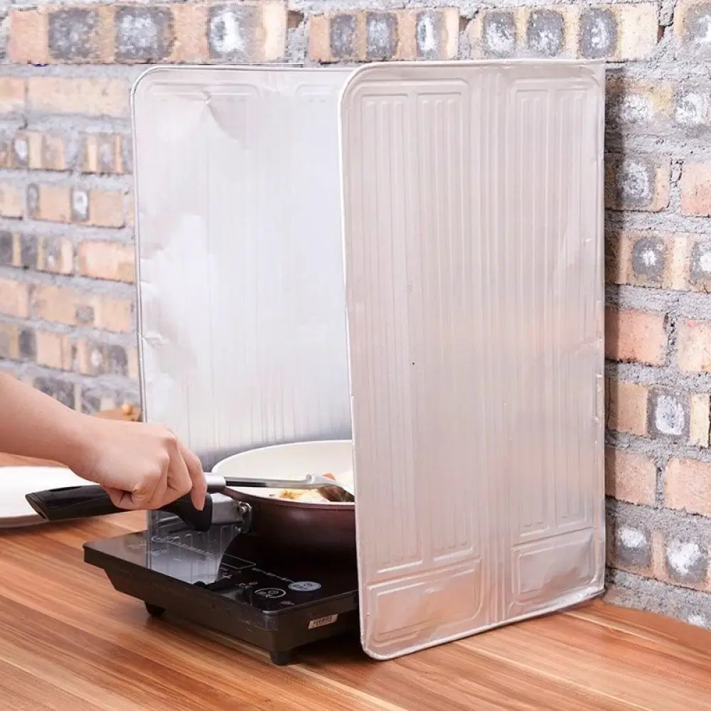 Aluminum Foil Oil Guard For Kitchen Stove Heat Resistant Splatter Shield Portable Folding Cooking Splash Prevention Tool