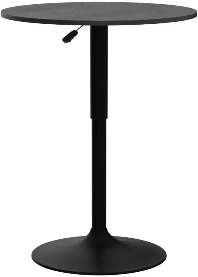 

Round Bar Table, Adjustable Height and 360° Swivel Bar Tables, Cocktail Table with MDF Top, Silver Leg Base for Bar, Bistro,Café