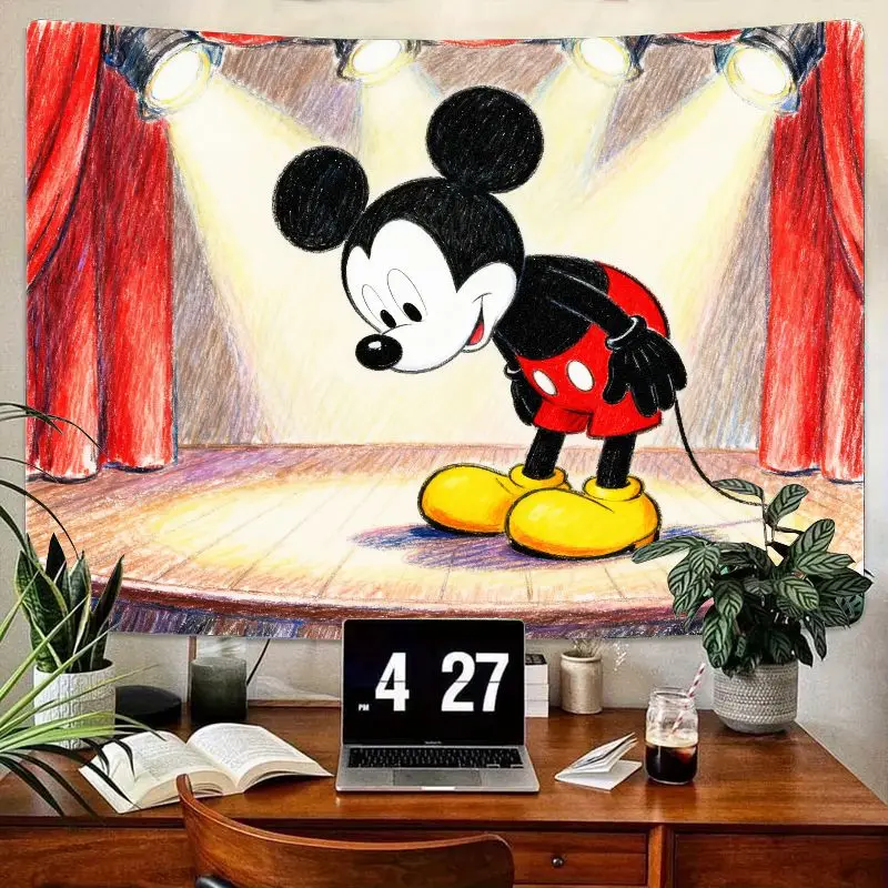 

Классический сценический художественный гобелен Disney с Микки Маусом, 1 шт., настенный декор из полиэстера для гостиной, спальни, отличный подарок для фанатов