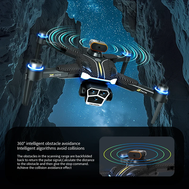 Nieuwe Mini Z104 GPS-positionering Drone Cam 8K HD Luchtfotografie Dubbele camera Borstels Quadrotor Obstakel vermijden Antenne RC UAV