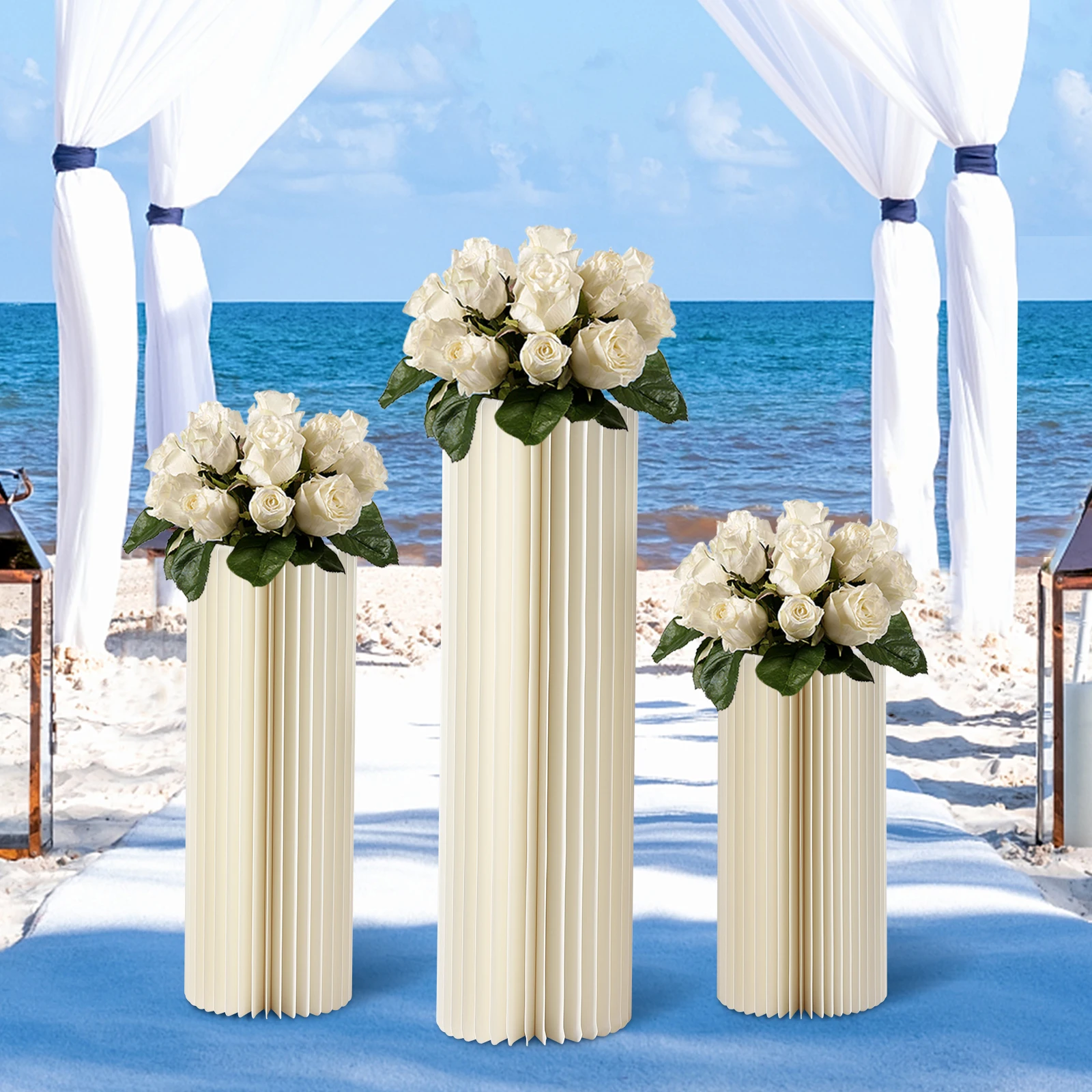 

Wedding Centerpieces: 3 Pcs 60cm+80cm+100cm Tall Flower Stand Centerpiece Stands Display Rack for Weddings Party Decoration