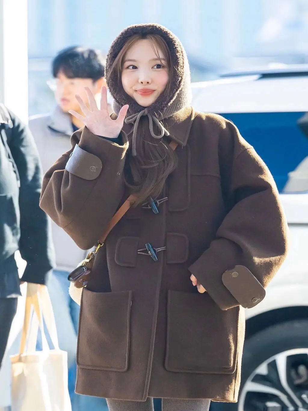 

Lina Chain Beau College Sle Woolen Coat Retro Versatile Buttoned Outerwear Korean Version Straight Cut Long Sve
