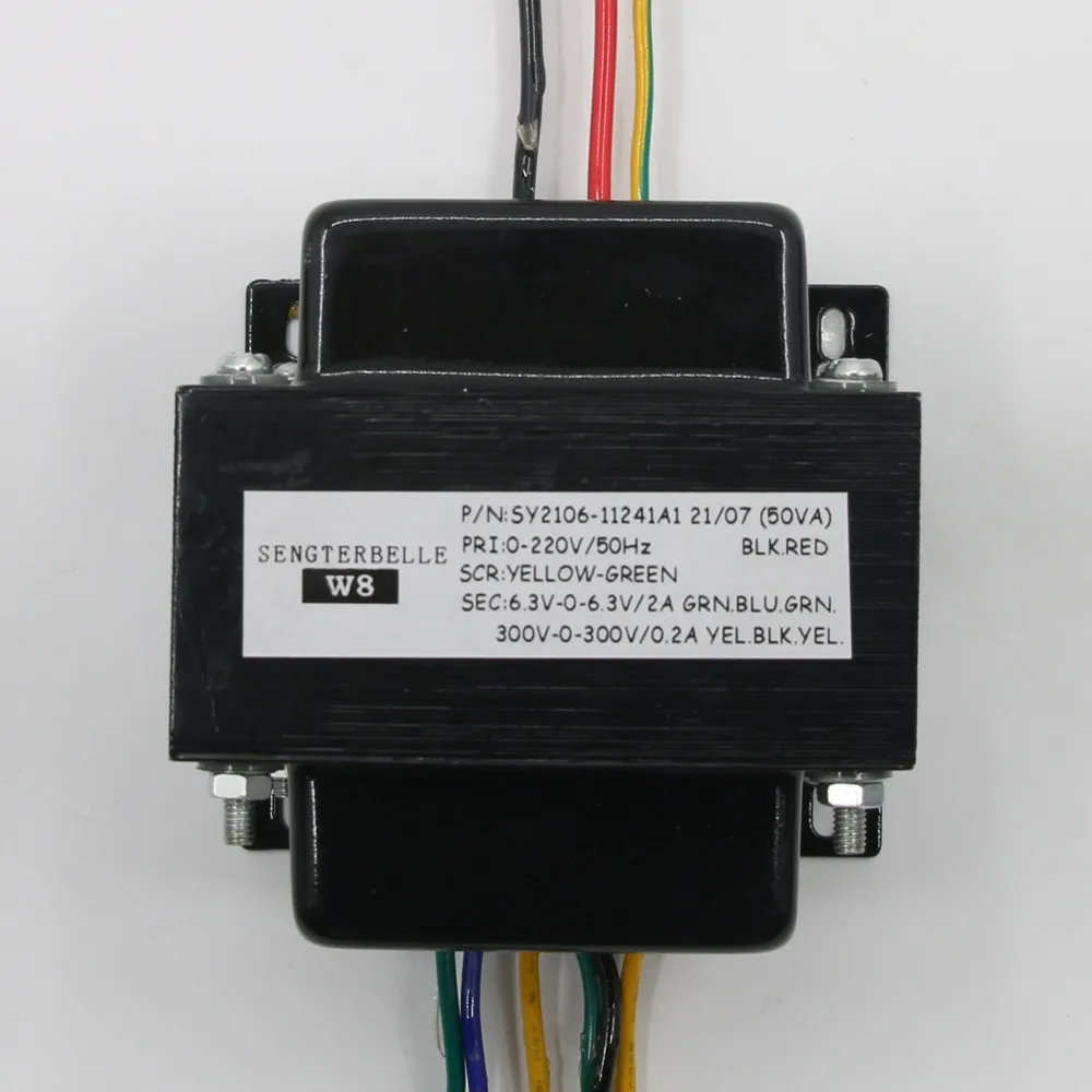 Transformador de potência de áudio de cobre puro 150W duplo 300V + duplo 6,3V para amplificador de tubo doméstico pré-amplificador SY2106-11241A1