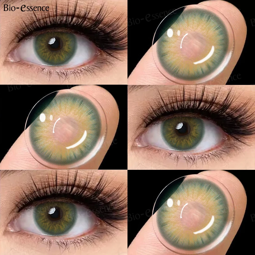 Bio-essense 2 uds lentes de contacto de colores para ojos lentes naturales lentes coreanas Colorcon belleza anual lentes de contacto de ojos verdes