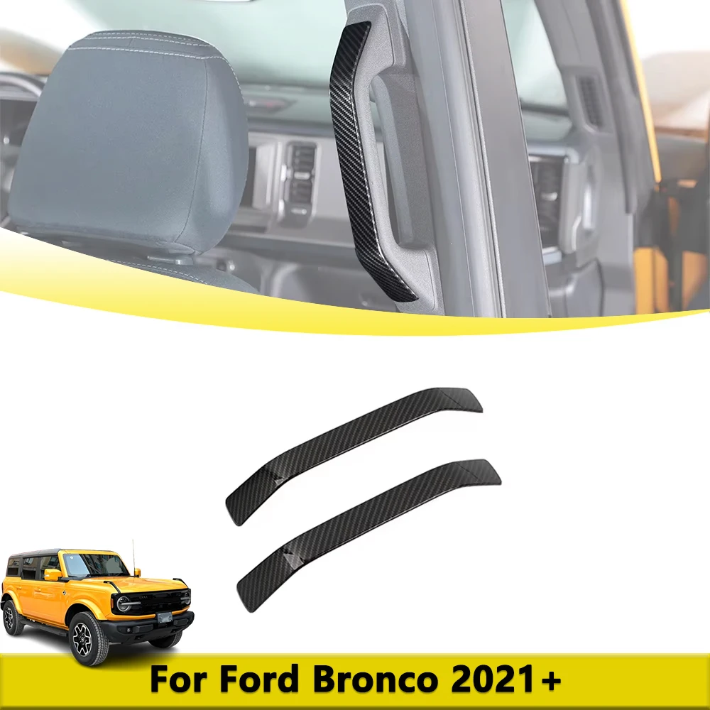 Roll Bar Grab Handle Cover Trim for Ford Bronco 2021-2025 Passenger Handle Trim Strip Interior Mouldings Car Accessories