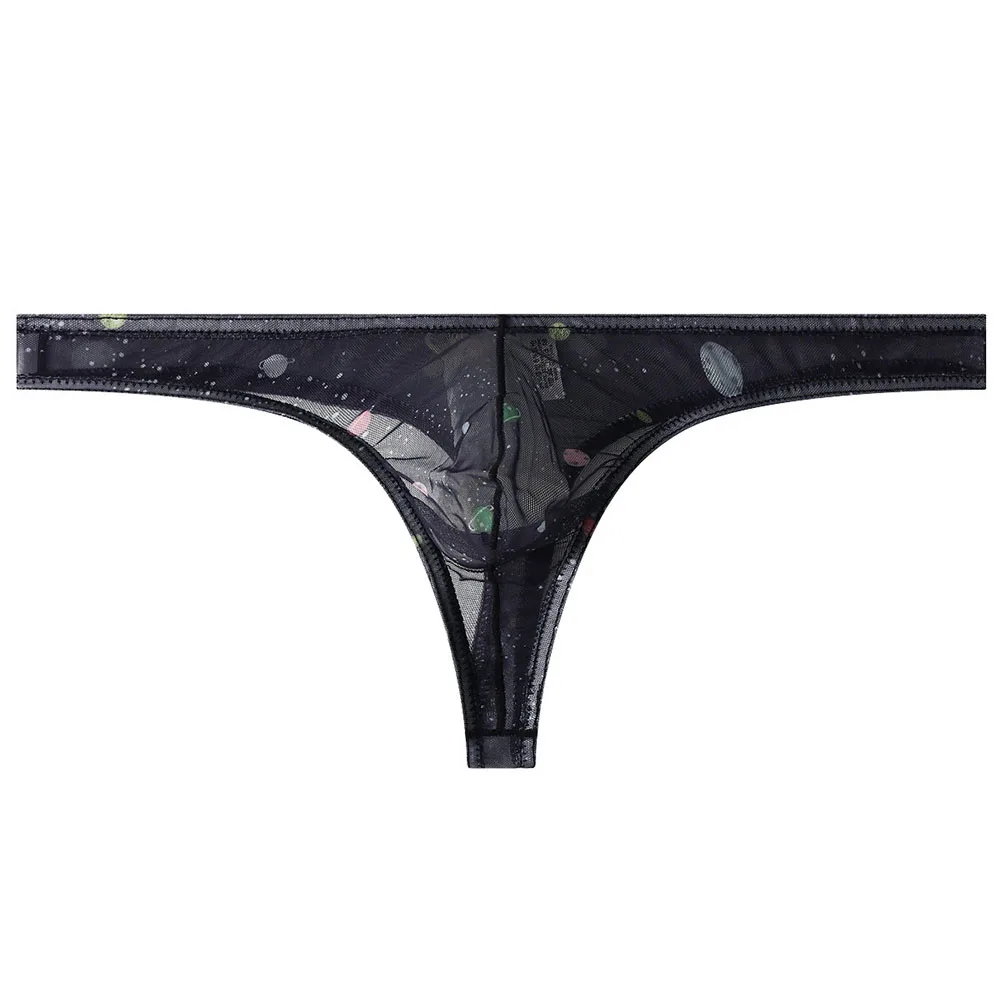 

Мужские сексуальные сетчатые стринги с принтом, прозрачные, с низкой посадкой, с анатомическим мешочком, гей-трусы, сексуальное нижнее белье с анатомическим мешочком, дышащие