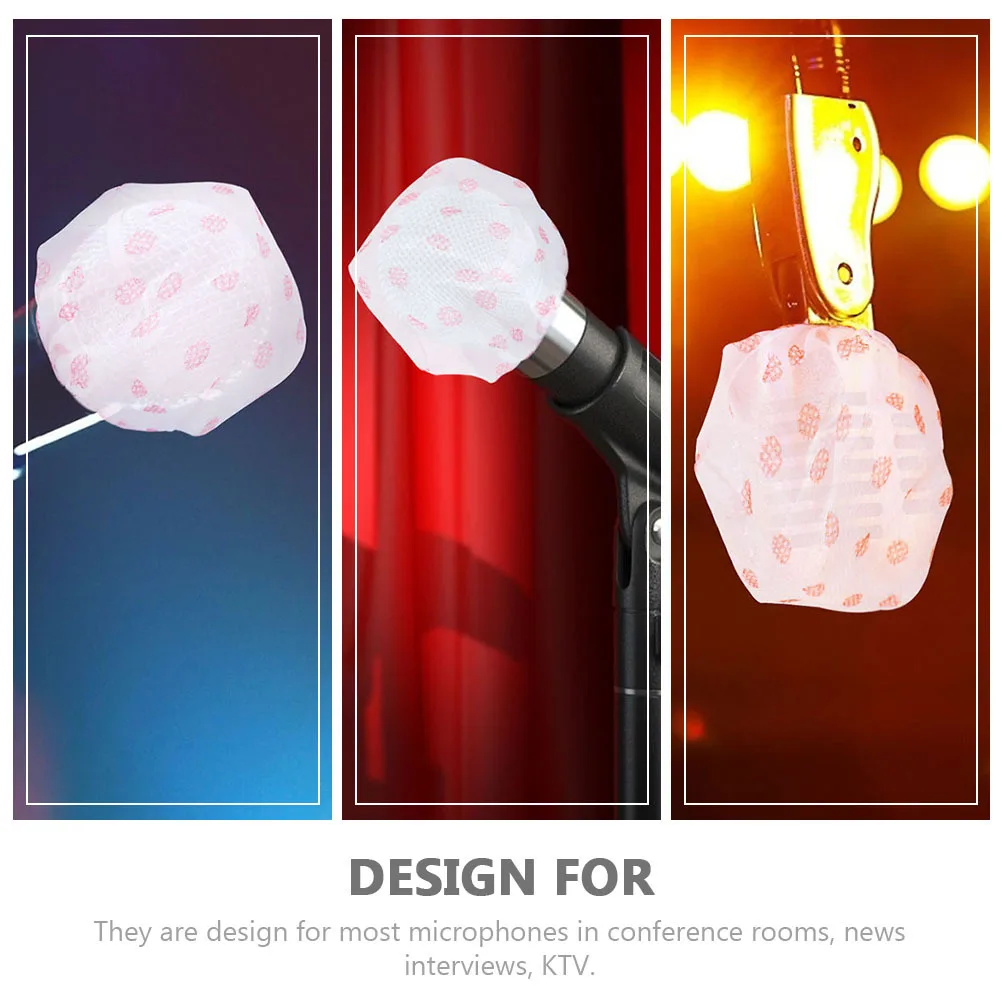 

100pcs Microphone Covers Non-Woven Thin Protective Covers For Universal Mic Dust Wind Noise Protection Ktv Conference Interviews