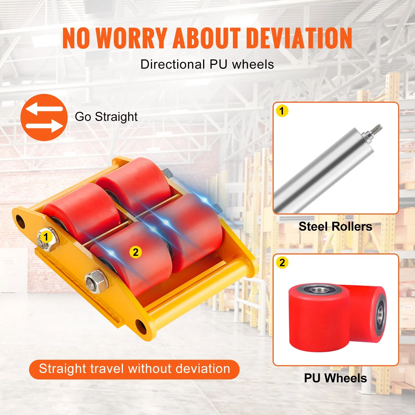 Machinery Skate Dolly 13200 LBS/6T Industrial Machinery Mover  6T Small Carrying Tank With 360 Degree Rotation for Transporting