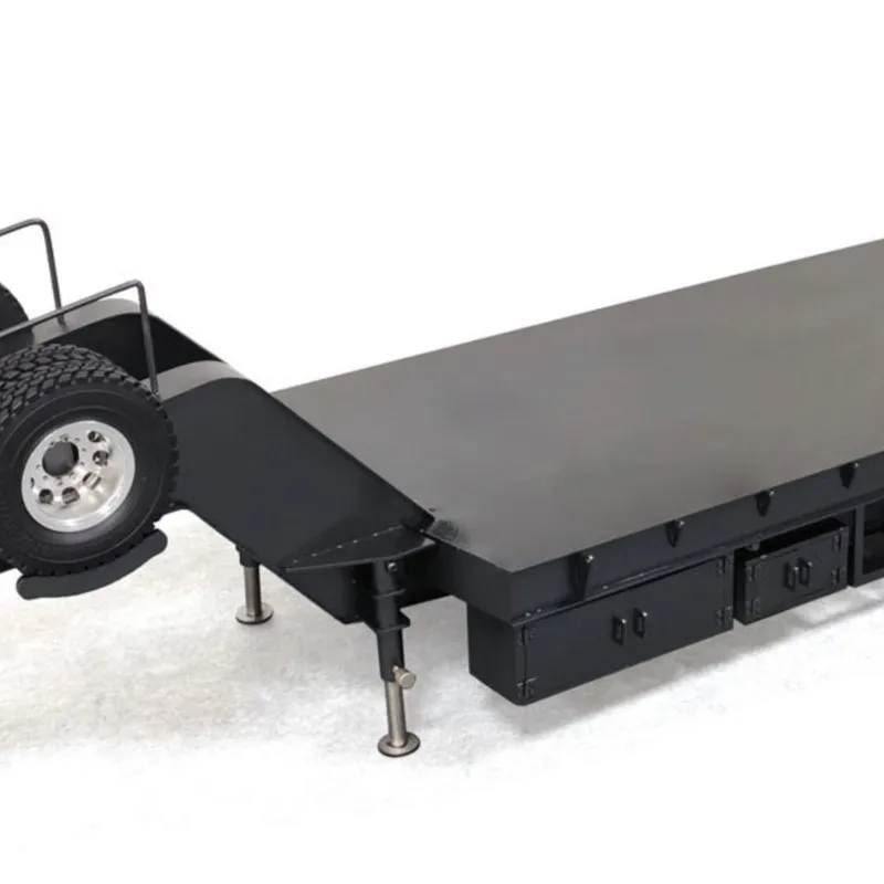 

Металлический прицеп для радиоуправляемых моделей 1/14 с 4 осями, электрическим подъемным механизмом, боковыми фарами для игрушечных JDM 189 радиоуправляемых тракторов и грузовиков