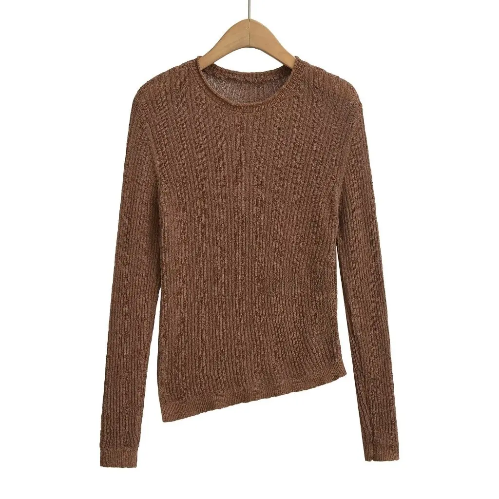 

Women's Autumn Fashion Joker Irregular Split Knitwear Cross Border Style C83808 New Arrival