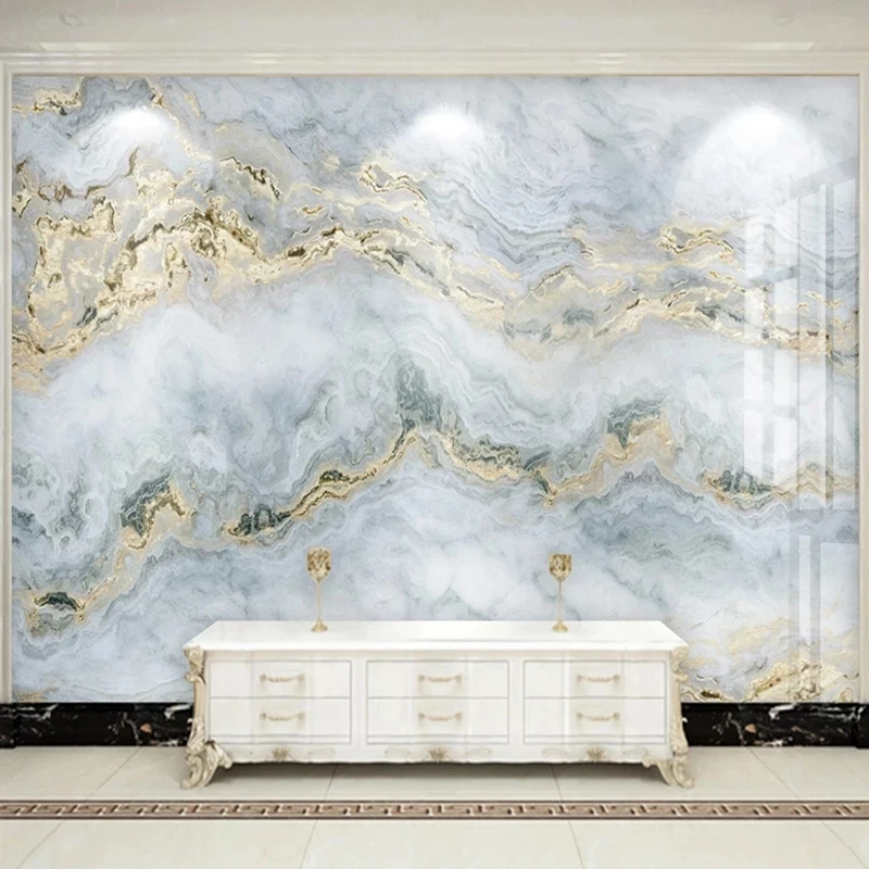 

Customized Photo Wallpaper Modern Blue Gilt Marble Mural Hotel Creative Living room TV background bedroom restaurant wall fabric