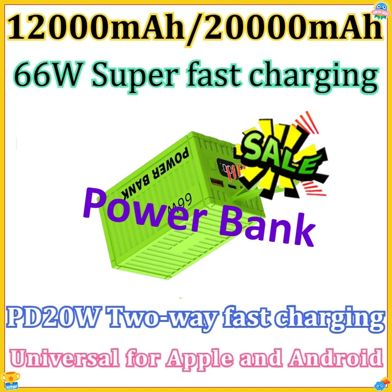 

Power Bank 22,5 Вт PD20W Powerbank Большая емкость аккумулятора Электростанция Быстрая зарядка для iPhone Для Xiaomi 12000 мАч/20000 мАч