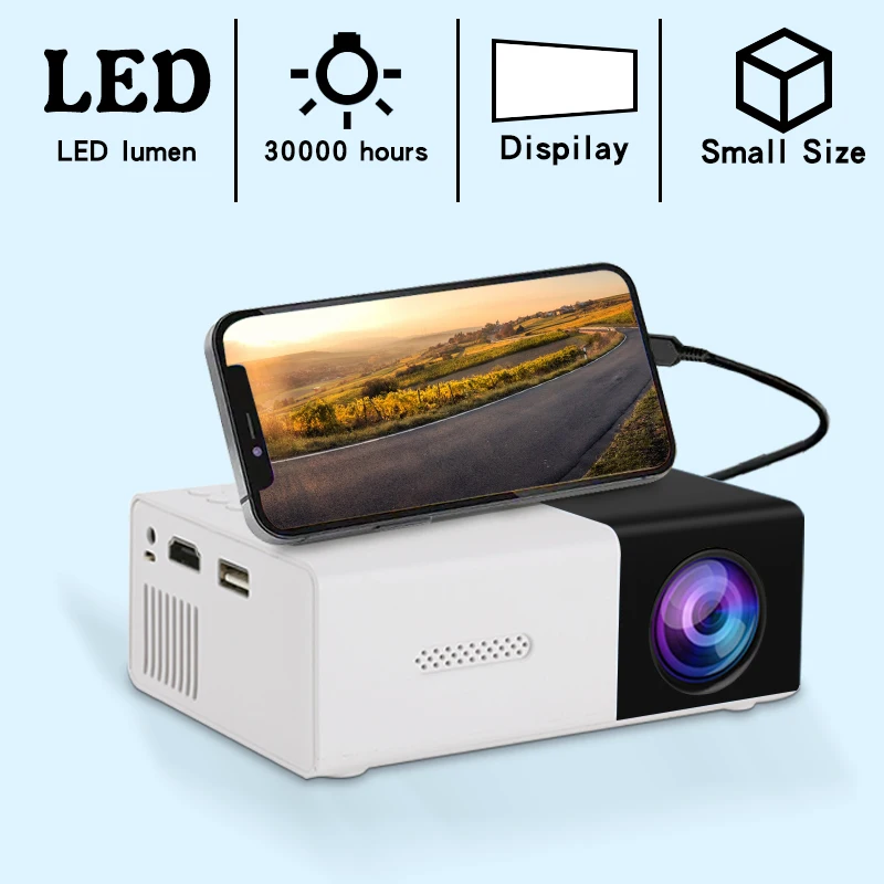 YG300 plug-in phone, computer projector, high-definition small home theater, portable compatible USB, HDMI projector