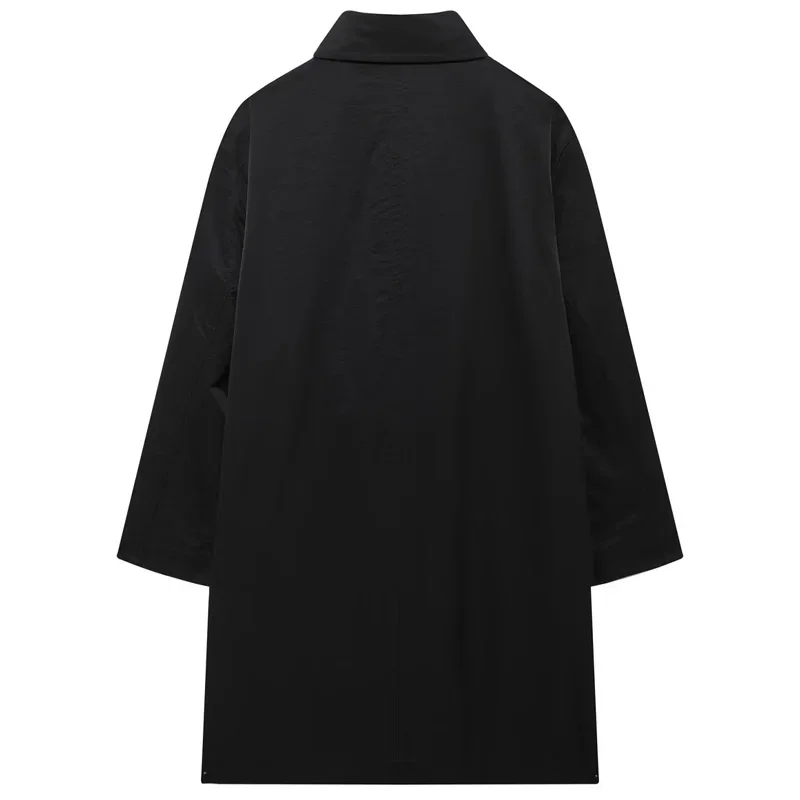 HXAO Damen Trenchcoat Schwarz Lange Jacke Frauen Windschutz Herbst Outdoor Demi-saison Windjacke Koreanische Pendeln Oversize Mäntel