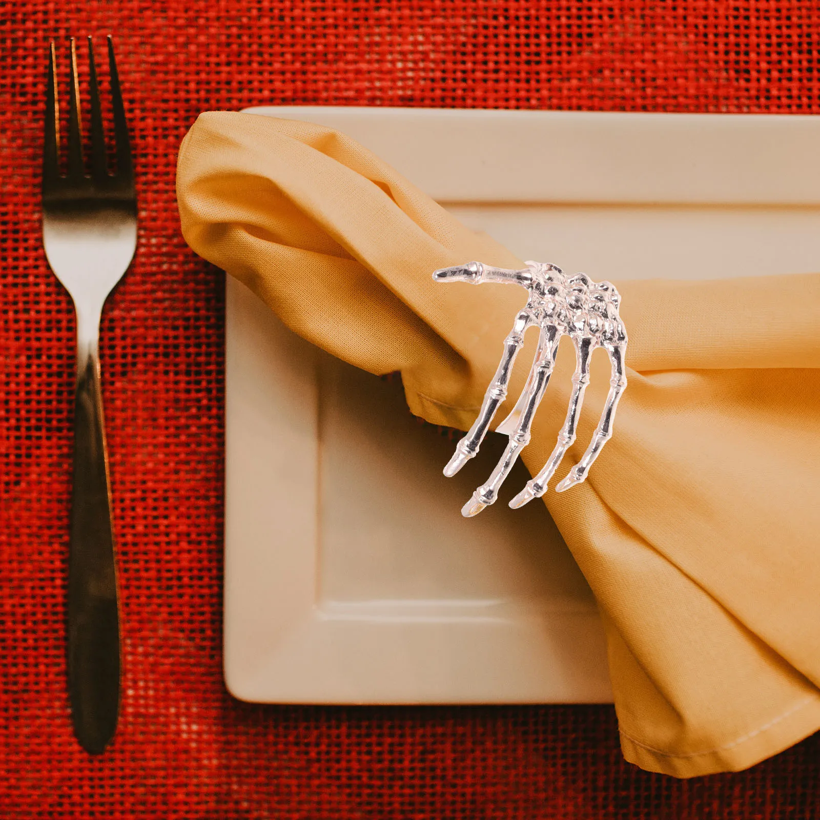 

6Pcs Halloween Napkin Buckles Ghost Hand Style Alloy Clips for Table Ornaments Decorative Party Supplies Home Decoration