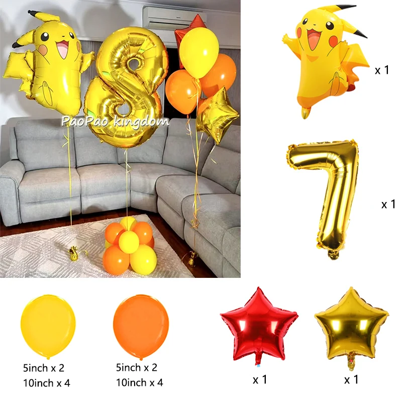 Bestseller Pikachu Ballon-Set Cartoon-Charakter Luftballons für Babyparty Geburtstagsdekoration – Detail 7