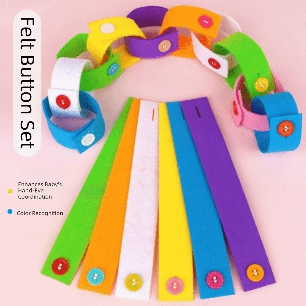 Educational Diy Felt Button Bracelet Felt Button Button Bracelet 10pcs Handmade Montessori Early Education Montessori