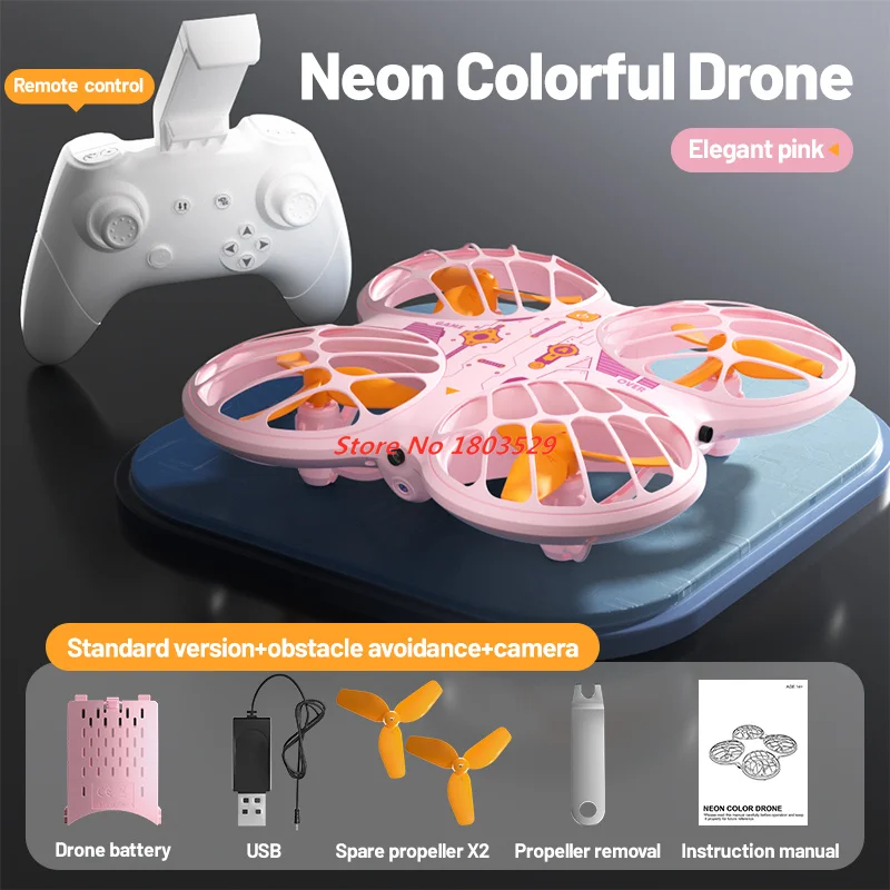 

4K Mini Neon lights Dron Professional Wifi Camera Obstacle Avoidance 2.4G WIFI FPV Remote Control Function Drone Boy Kid Gift to
