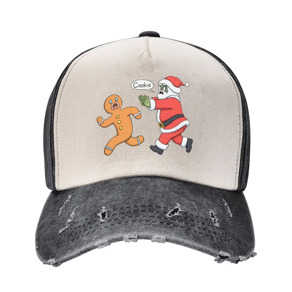 

zombie santa and gingerbread man Baseball Cap Golf Luxury Hat custom caps cute Men's Baseball Women's