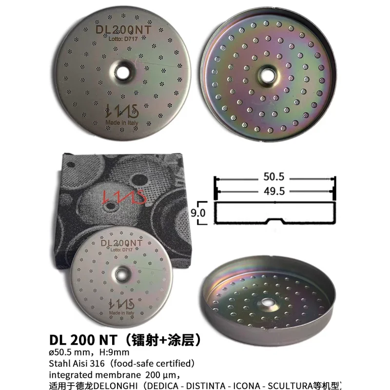 Geeignet für Delong EC680/EC685 9er-Serie Kaffeemaschine IMS Importiertes Wassertrennsieb Zubehör DL200 NT