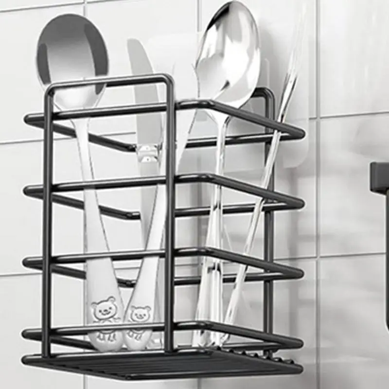 No Drill Bathroom Organizer Metal Wire Storage Bin Rack Adhesive Toilet Paper Basket Bathroom Rectangular Baskets Organizer For