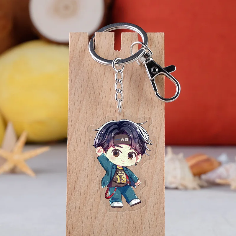 Acrylic Keychain Kpop Jimin V Suga Jhope Jungkook Jin Anime Merchandise Cute Pendant Jewelry Accessories