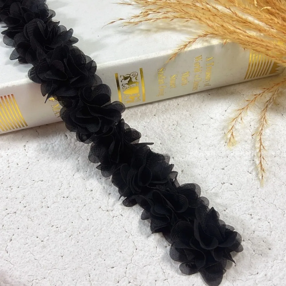 

10Yards High Quality 5cm Width Chiffon Flowers Lace 3D Multicolor Lace Ribbon Handmade DIY Lace for Bag Decor