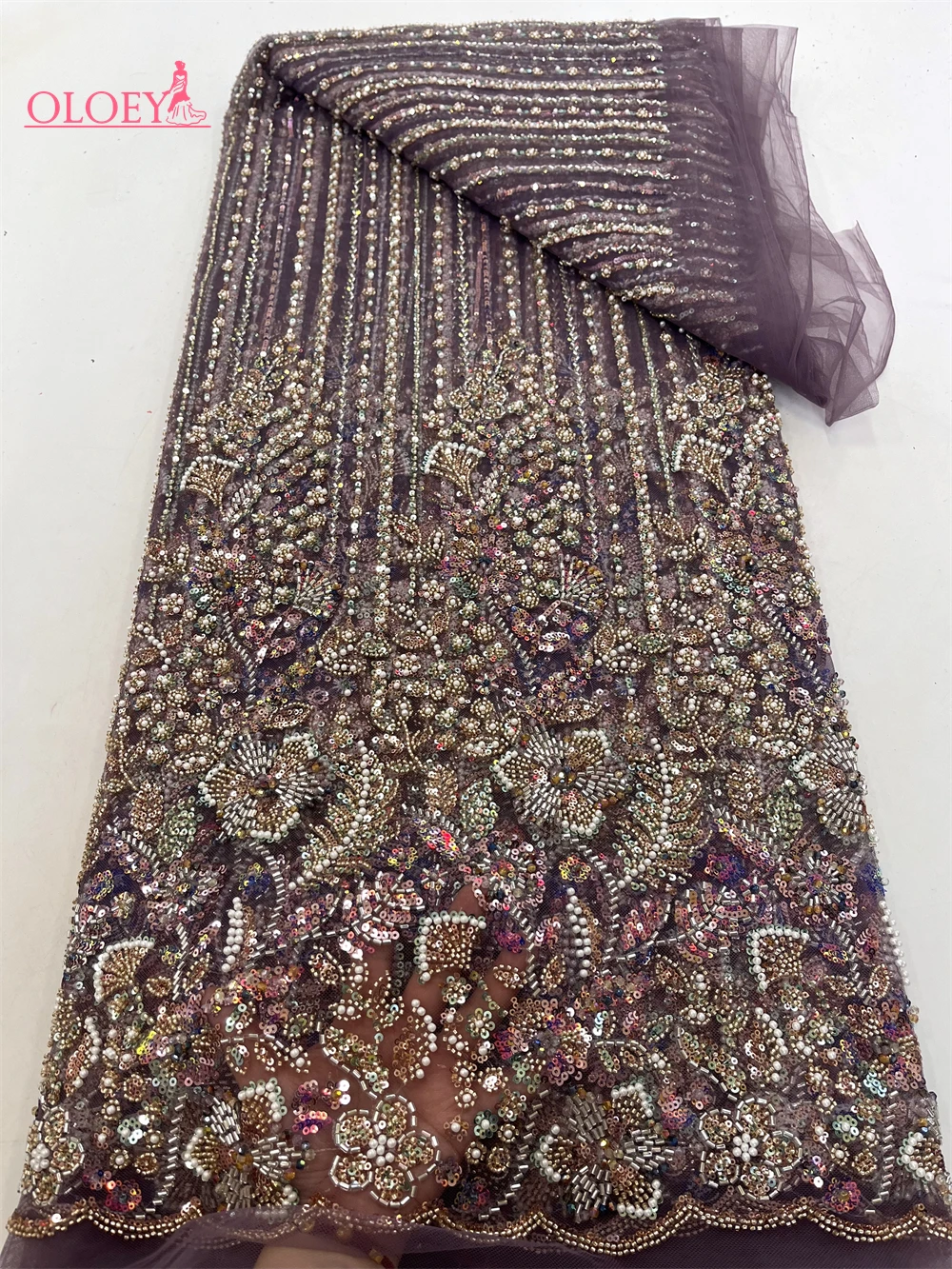 ใหม่ High-End หรูหราภาษาฝรั่งเศสคําเย็บปักถักร้อย Heavy เจ้าบ่าวลูกไม้ผ้าแอฟริกันไนจีเรียพร้อมเลื่อมผ้าสําหรับงานแต่งงาน