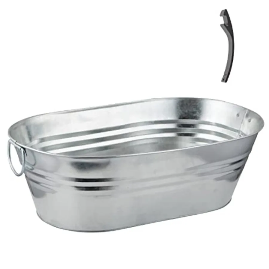 

- Ganized Steel Drin et - Oval 5.5 Gallon tic Sle Drin Tub Carry Handles - wi Bottle Opener