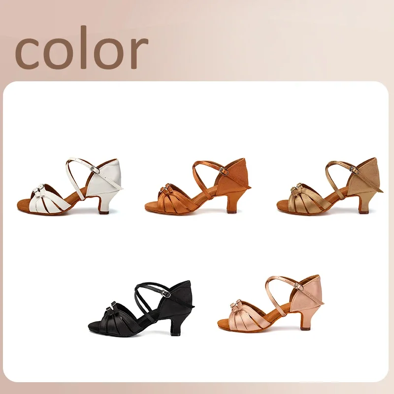 New Ballroom Woman Dance Shoes Dancing Shoes for Latin Girls Competition Dance Shoes Tango Salsa Sandals New Double Buckle