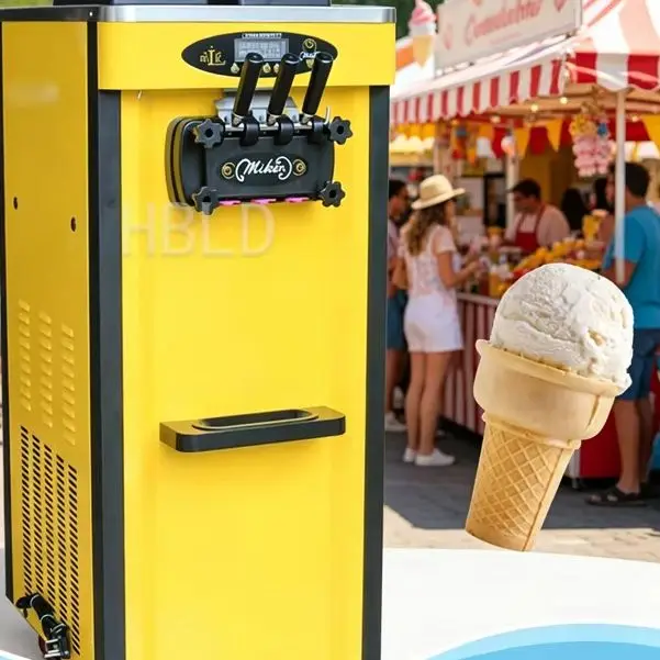

Commercial Vertical Ice Cream Machine 2+1 Flavor Multi-Functional Soft Strawberries Popsicle Maker for Business Use