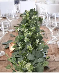 1PC Fake Eucalyptus Rattan Vine Green Willow Leaf Artificial Plants Silk Ivy Wall Hanging Garland Home Wedding Party Decoration