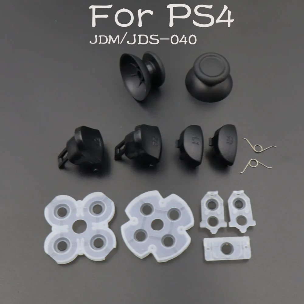 L1 R1 L2 R2 Trigger Buttons+3D Analog Stick cap+Conductive Rubber Button For Dualshock 4 PS4 PRO Slim JDS-040/050 055 Controller