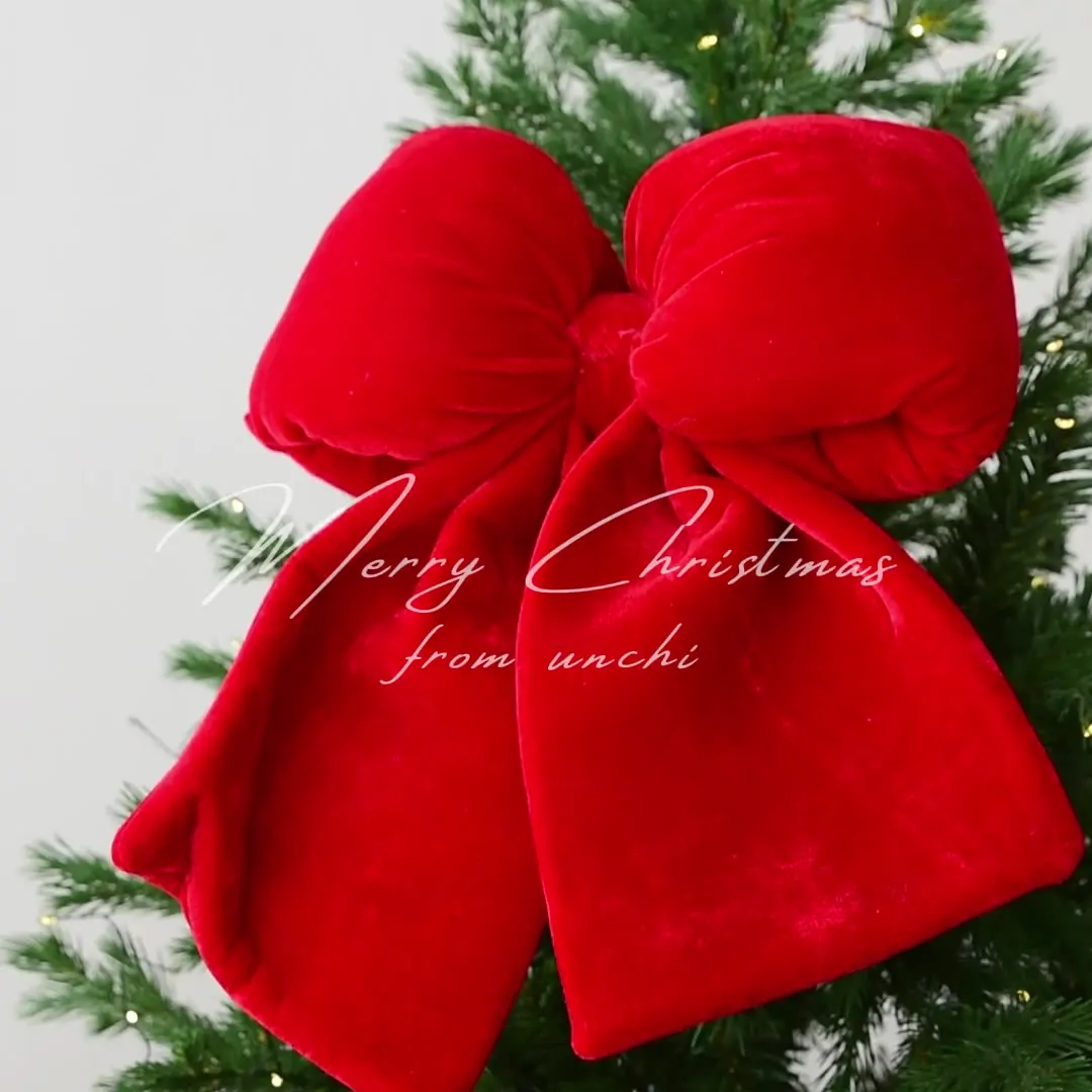 المخملية 3D عيد الميلاد القوس شجرة عيد الميلاد قلادة عيد الميلاد الديكور سياج درابزين الدرج الموقد الديكور