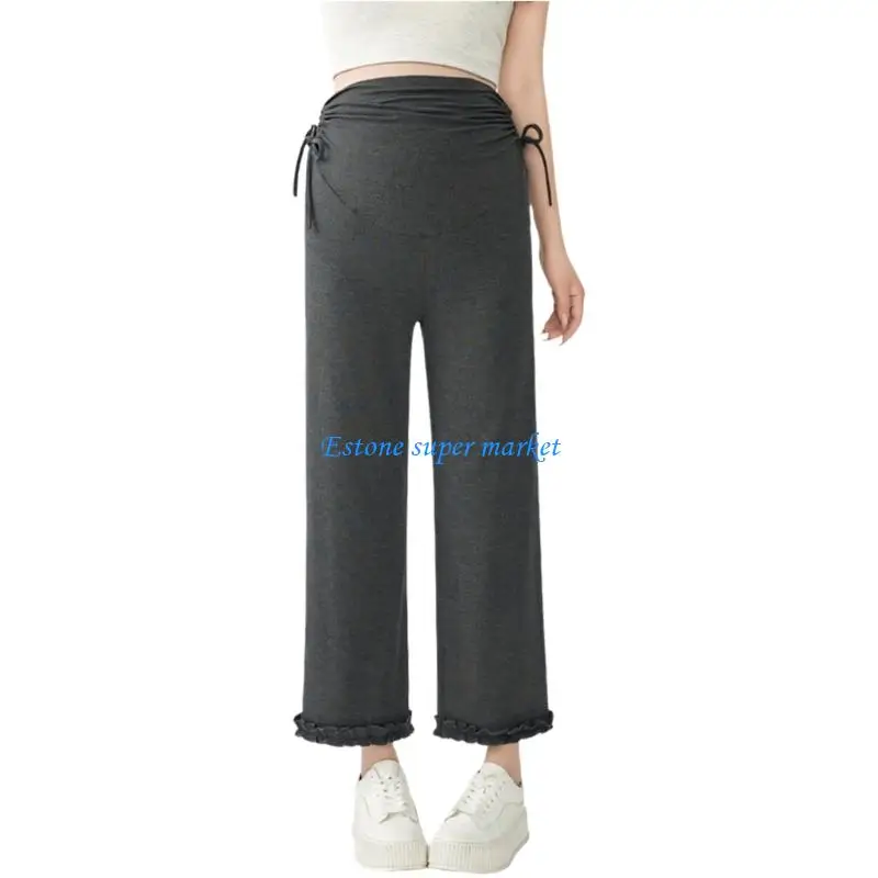 

090B Comfortable Pregnancy Pants Elastic Waist Capris Trousers For Expecting Mother