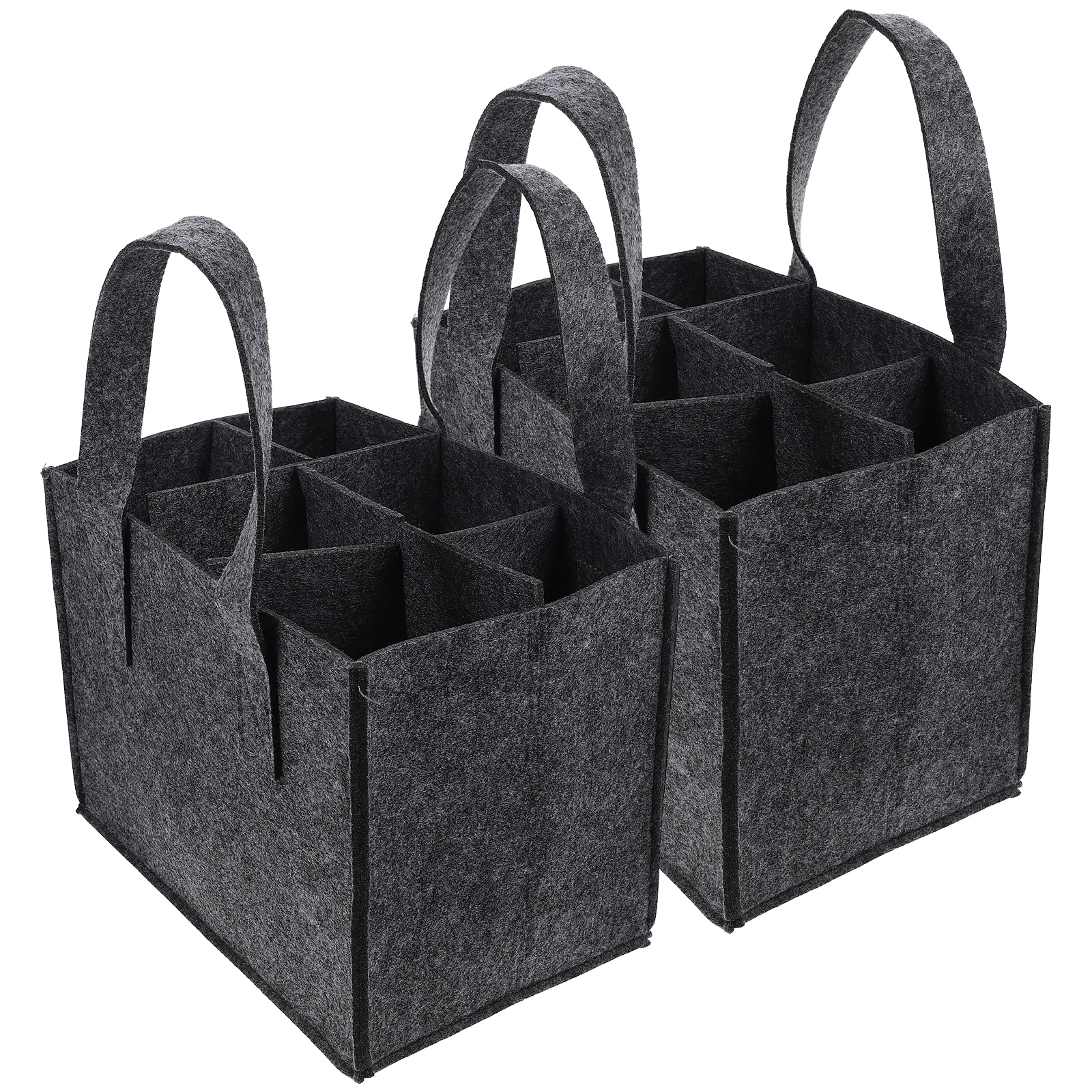 

2 Pcs Bags Gift Tote Bottle Carrying Unique Storage Felt Beverage Carrier Portable Insulated