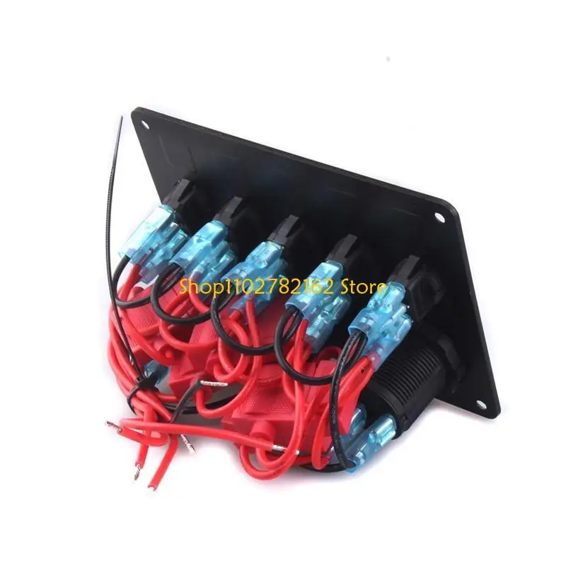 

547B 5 Position Rocker Marine Boat On/Off Toggle Switch Panel With Digital Voltmeter