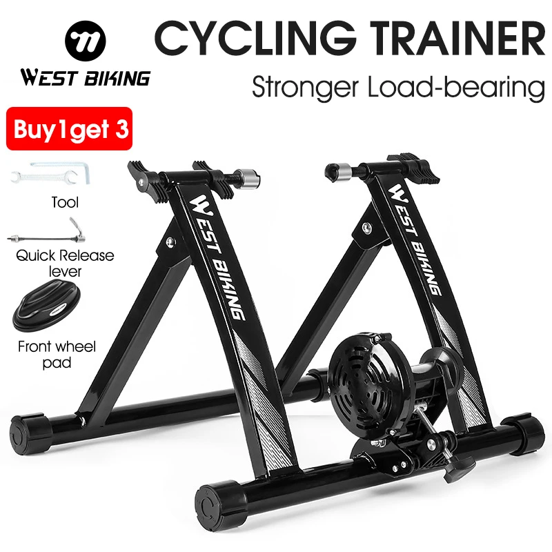 WEST BIKING Home Sports Bike Trainer Indoor Training Magnetic Resistance 26-28 Inch Road Mountain Cycling Trainer Bicycle Roller