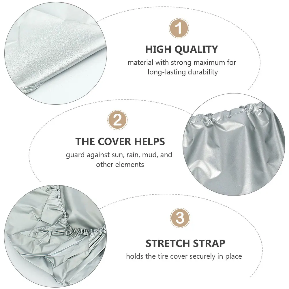 

4pcs Universal Spare Tire Cover Waterproof Sun Protection Heavy Duty Durable Tire Protector Guard For Car Dirt Rust Uv Rain Mud