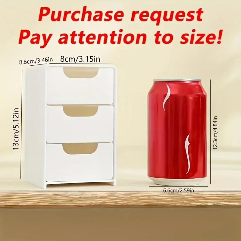 منظم أدراج صغير أنيق جديد لعام 2025 مكون من 3 طبقات مثالي للوازم المكتبية ومنظم مكتب تخزين مستحضرات التجميل والمجوهرات #6