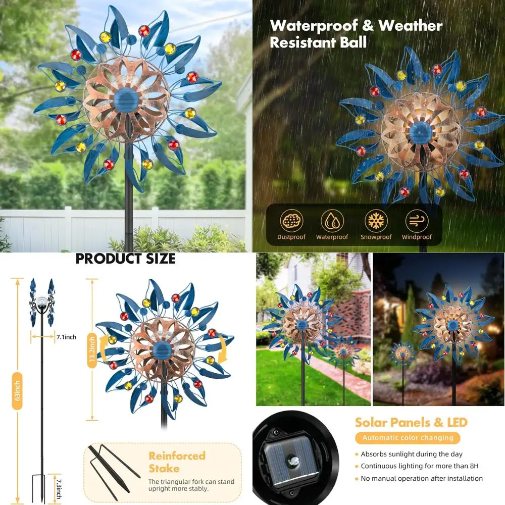 

Outdoor Metal Wind Spinner Sculpture - Durable Waterproof Patio Lawn Garden Decorative Spinner